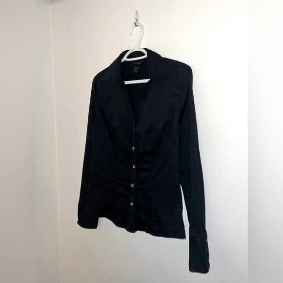 Banana Republic 98% Cotton Black Button Up Shirt - Picture 2 of 4